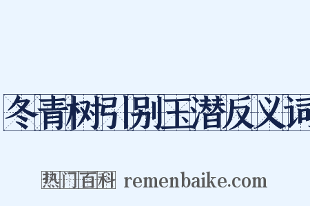 冬青树引别玉潜反义词是什么意思的图片